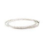 roman + jules  two inch diameter round diamond hoops set in 14k white gold post with locking back
