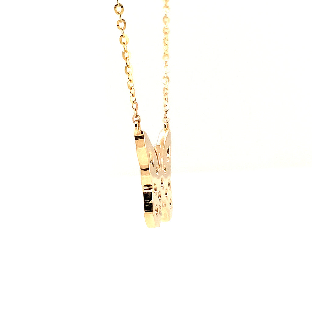 Butterfly Diamond Necklace set in 14K Yellow Gold - Image 4 of 4
