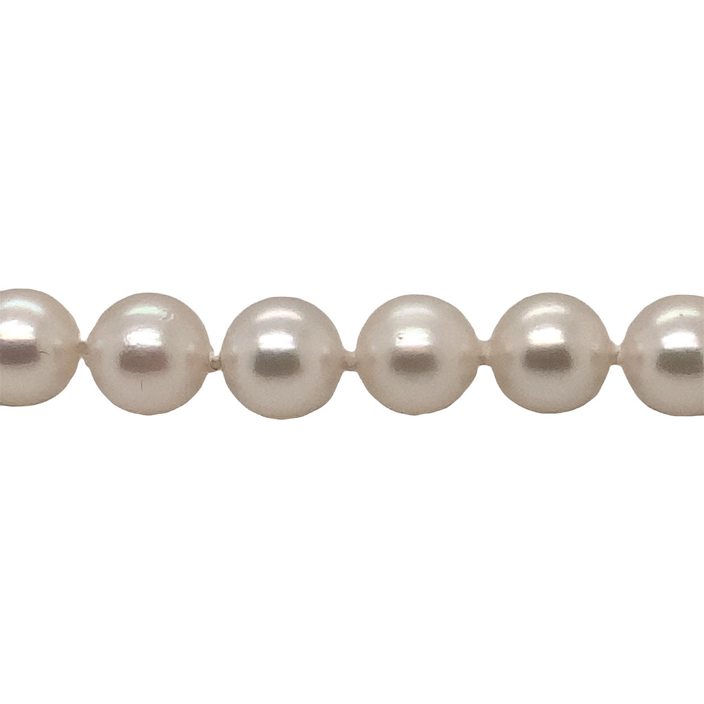 Cultured Akoya Silver Rose Overtone Pearl Necklace 6.5 mm Round 30 inches long. - Image 5 of 5