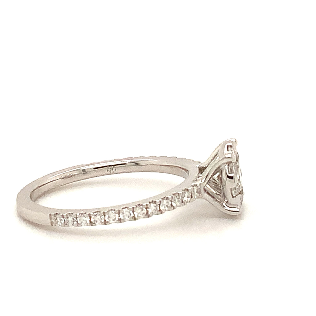 Memoire Bouquet Collection Diamond 0.73ct Engagement Ring Set in18 Kt White Gold 2 carat Look - Image 4 of 6