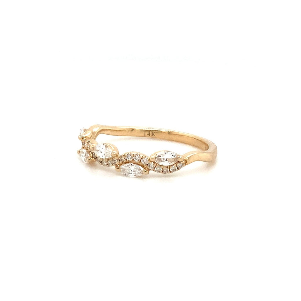 Stackable Marquise Cut Diamond Band set in14K Yellow Gold - Image 3 of 4