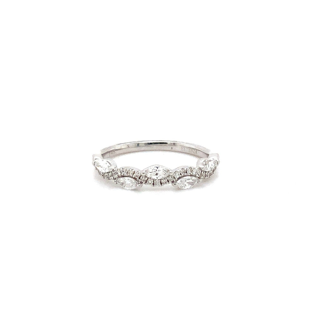 Stackable Marquise Cut Diamond Band set in14K White Gold. - Image 1 of 4