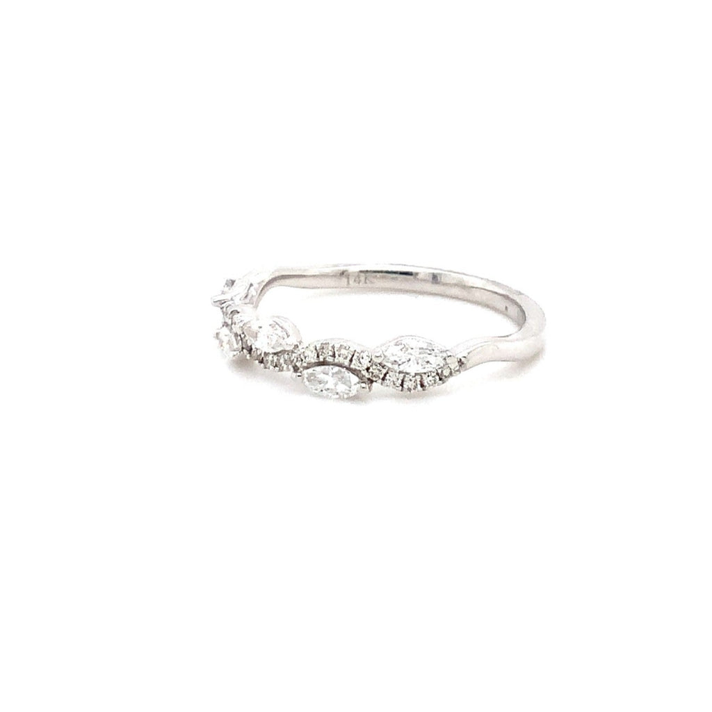 Stackable Marquise Cut Diamond Band set in14K White Gold. - Image 2 of 4