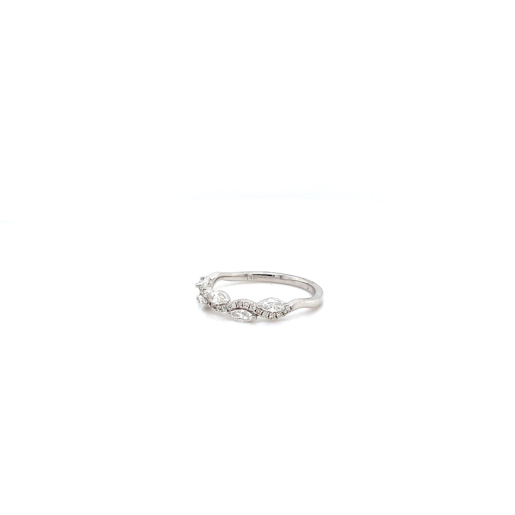 Stackable Marquise Cut Diamond Band set in14K White Gold. - Image 4 of 4