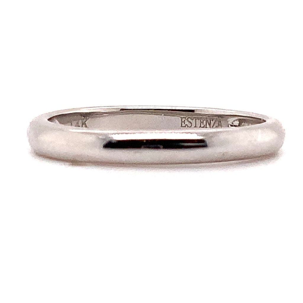 Classic Stackable Wedding Band 14K White Gold 2.45mm