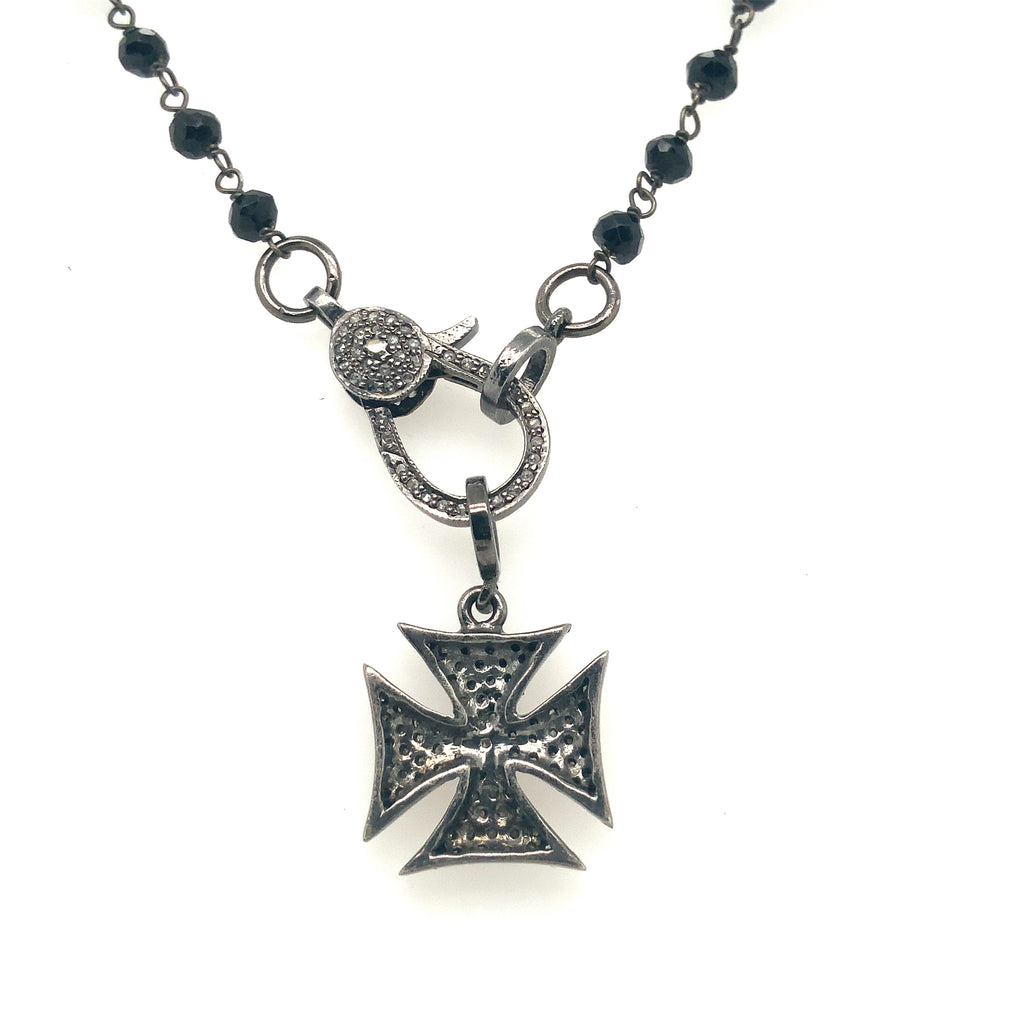 Oxidized Sterling Silver and Diamond Cross - Image 2 of 4