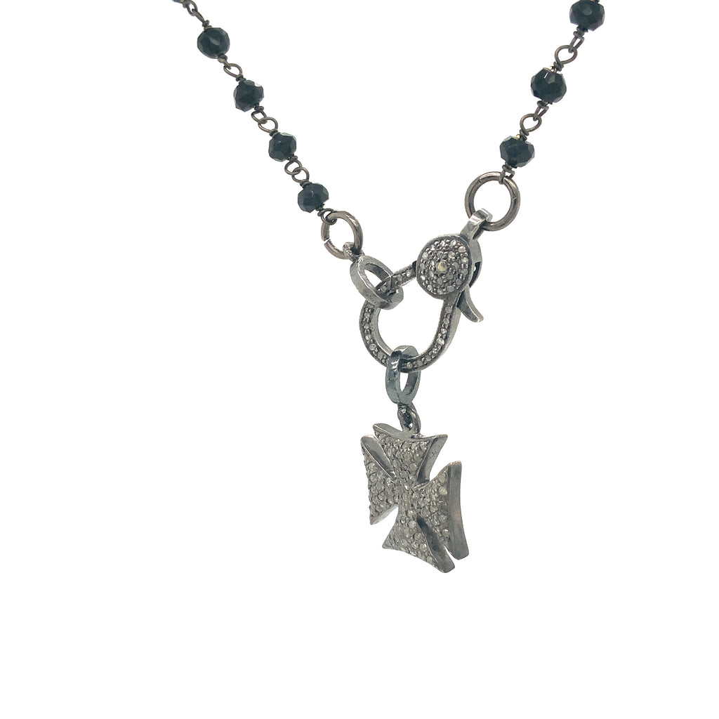 Oxidized Sterling Silver and Diamond Cross - Image 3 of 4