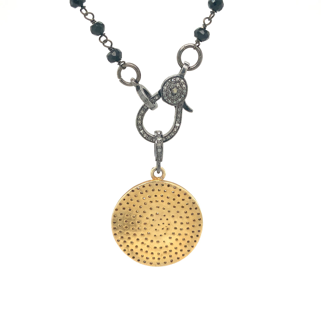 Pavé Diamond Necklace Set in Oxidized Sterling Silver Diamond Pavé Lobster Clasp Diamonds Equal  1.00 ctw - Image 4 of 4