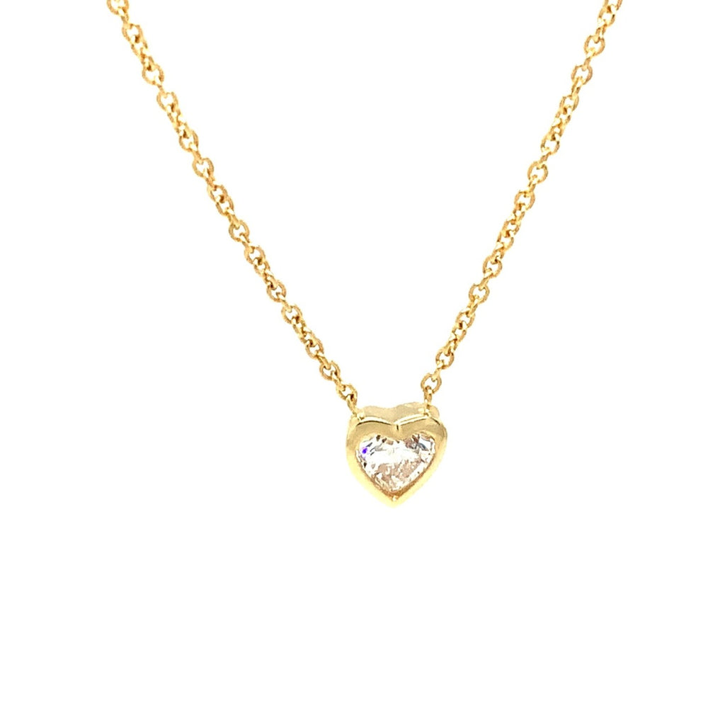 Heart Shape Diamond 0.30 ct Pendant GIA Bezel set in 14K Yellow Gold - Image 3 of 4