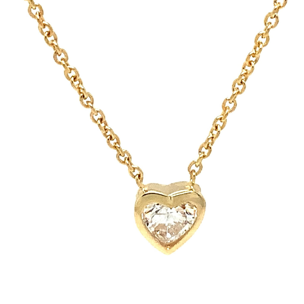 Heart Shape Diamond 0.30 ct Pendant GIA Bezel set in 14K Yellow Gold - Image 2 of 4