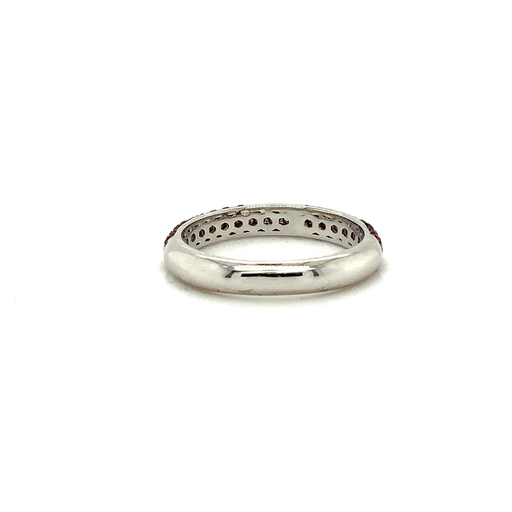 Afarin Collection 3 Rows Pavé Ruby and Diamond band set in 18K White Gold - Image 2 of 6