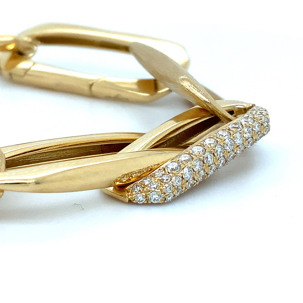 Afarin Collection Pavé Diamond 1.72 cts Paperclip Bracelet Set in 18K Yellow Gold - Image 10 of 12