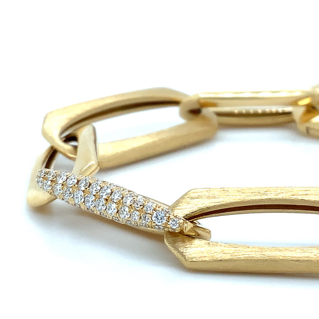 Afarin Collection Pavé Diamond 1.72 cts Paperclip Bracelet Set in 18K Yellow Gold - Image 9 of 12