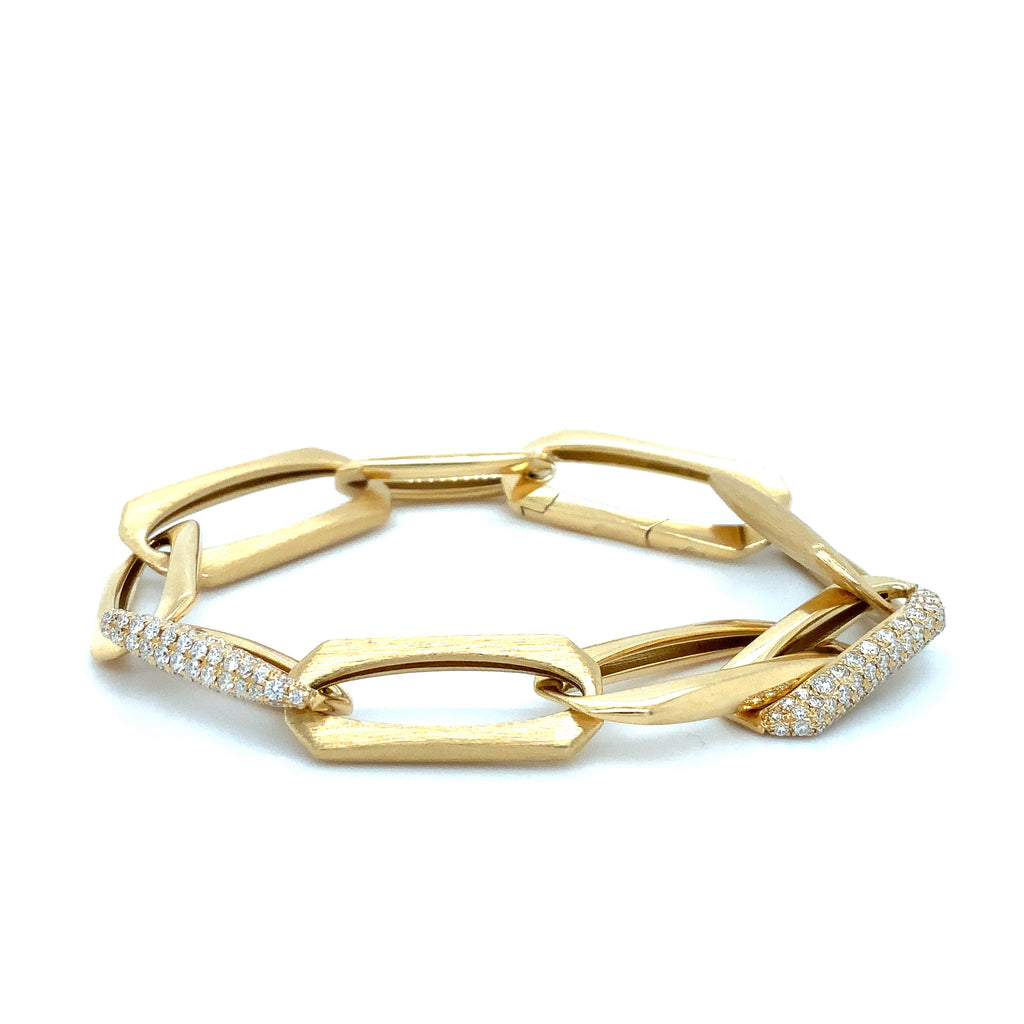 Afarin Collection Pavé Diamond 1.72 cts Paperclip Bracelet Set in 18K Yellow Gold - Image 2 of 12