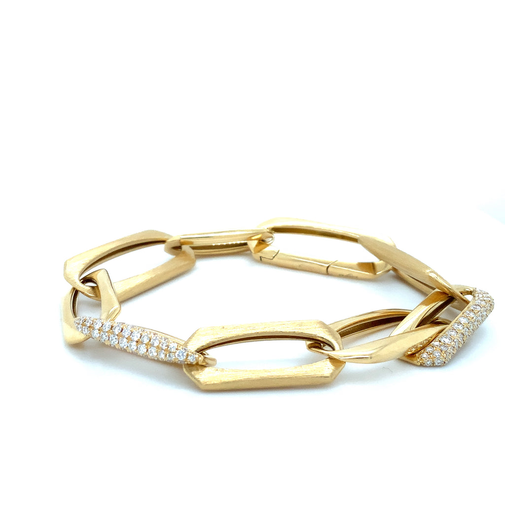 Afarin Collection Pavé Diamond 1.72 cts Paperclip Bracelet Set in 18K Yellow Gold - Image 3 of 12
