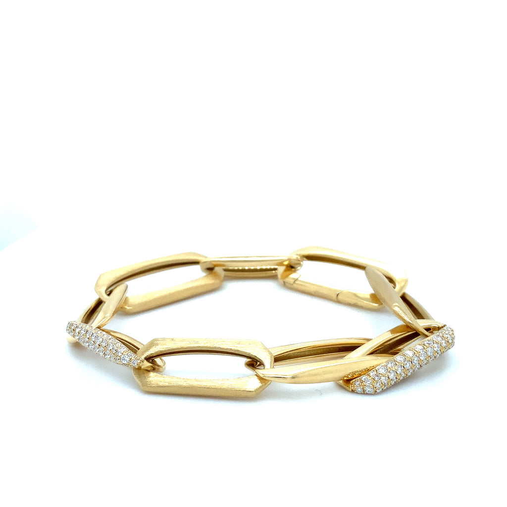 Afarin Collection Pavé Diamond 1.72 cts Paperclip Bracelet Set in 18K Yellow Gold - Image 4 of 12