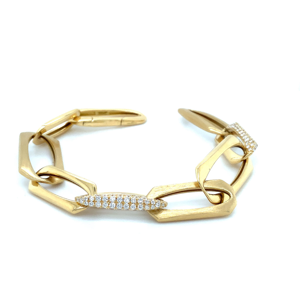 Afarin Collection Pavé Diamond 1.72 cts Paperclip Bracelet Set in 18K Yellow Gold - Image 5 of 12