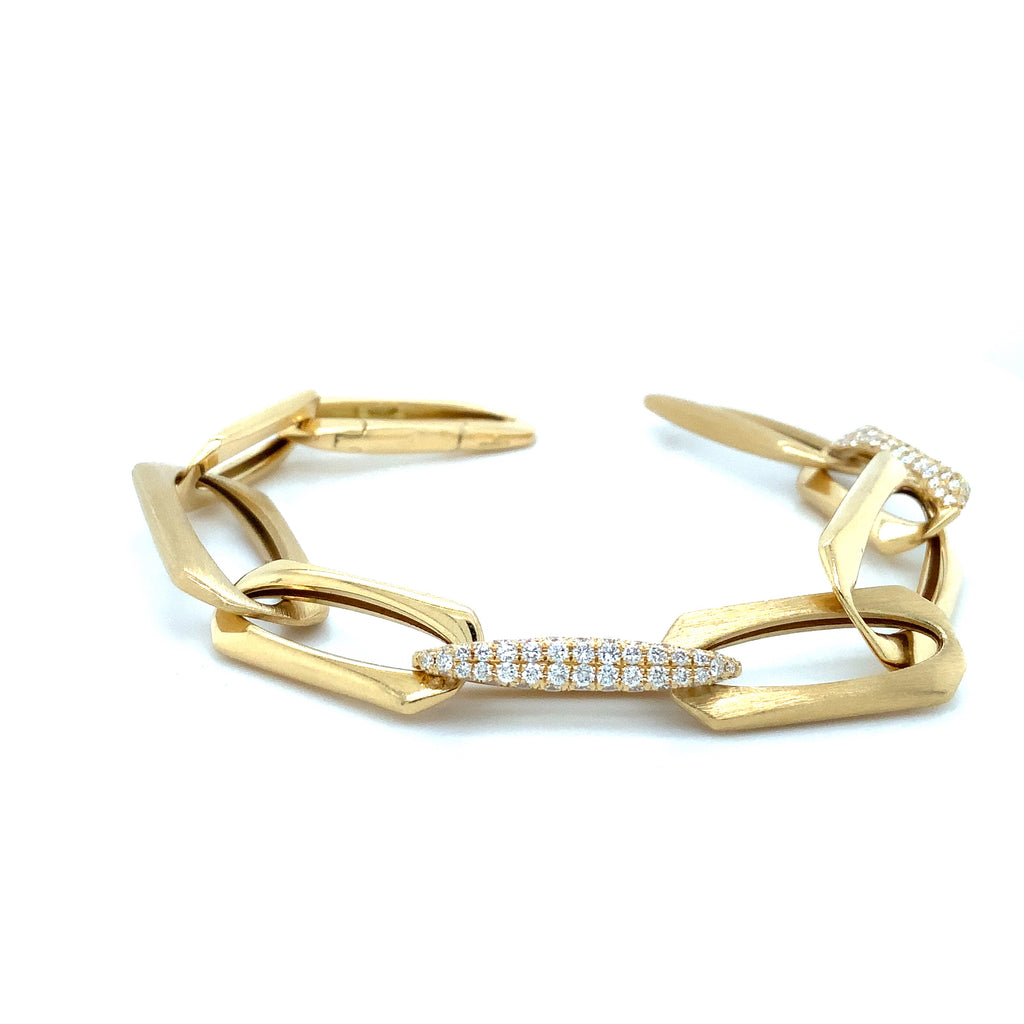Afarin Collection Pavé Diamond 1.72 cts Paperclip Bracelet Set in 18K Yellow Gold - Image 6 of 12
