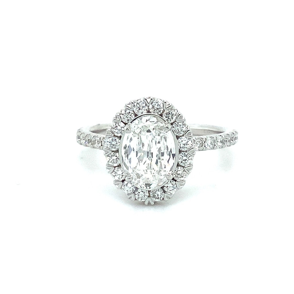 Christopher Designs  L'Amour Crisscut® Oval Lab Grown Halo Diamond Ring 1.60 cts t.w. ?18K White Gold L'Amour - Image 2 of 5