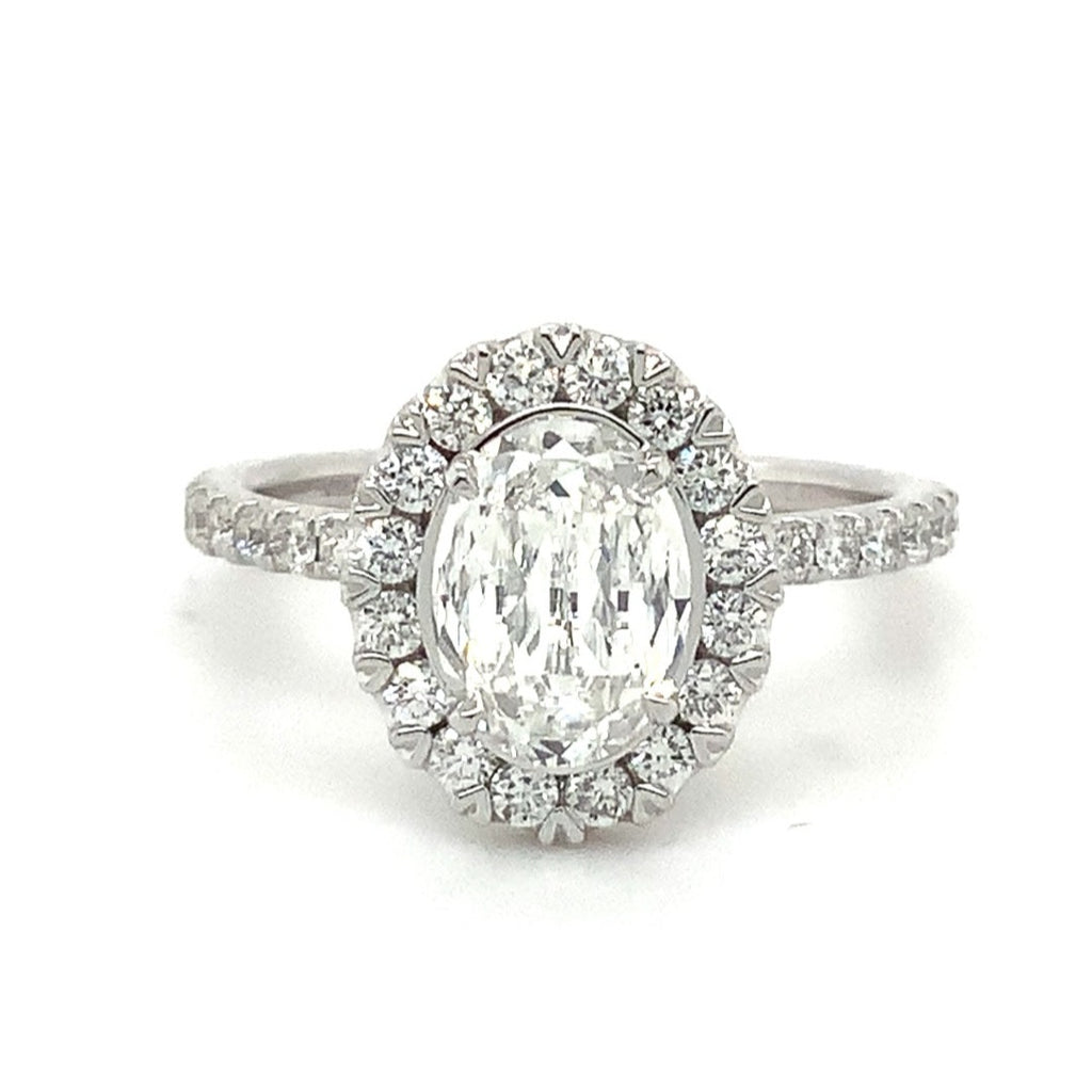 Christopher Designs  L'Amour Crisscut® Oval Lab Grown Halo Diamond Ring 1.60 cts t.w. ?18K White Gold L'Amour - Image 1 of 5