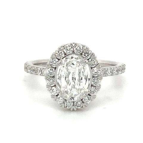 Christopher Designs  L'Amour Crisscut® Oval Lab Grown Halo Diamond Ring 1.60 cts t.w. ?18K White Gold L'Amour - Image 1 of 5