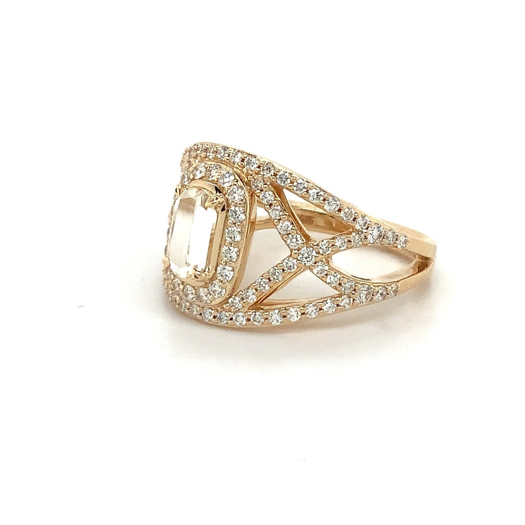 Christopher Designs L'Amour Crisscut® Diamond Ring set in 14K Yellow Gold - Image 3 of 8