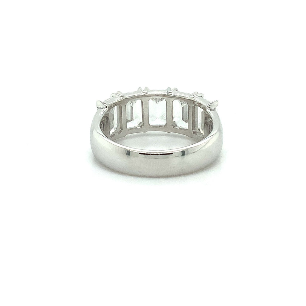 Christopher Designs L'Amour Crisscut®5 Stone Lab Grown Emerald Cut Diamond Band 14K White Gold - Image 4 of 4