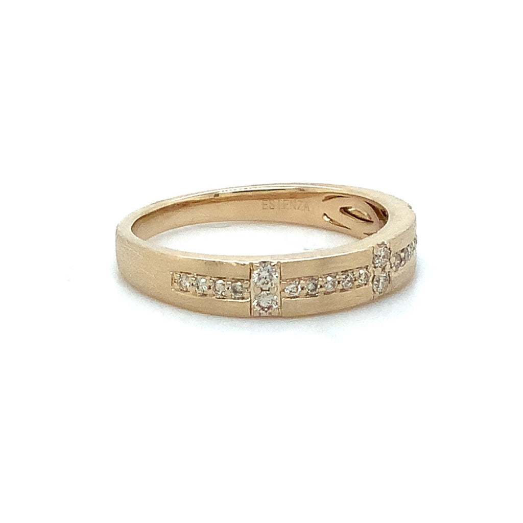 Stackable Diamond Wedding Band in 14K Yellow gold. Matte Finish. - Image 2 of 6