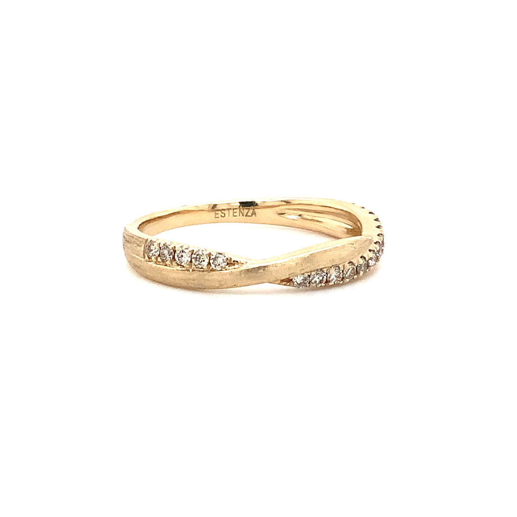 Stackable Diamond Wedding Band in 14K Yellow gold. Matte Finish. - Image 3 of 4
