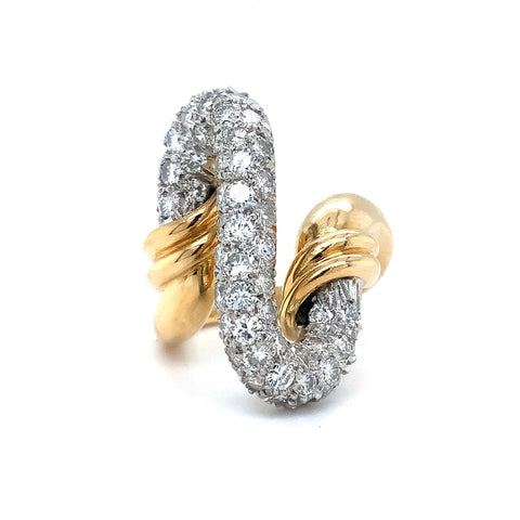 Vintage Pave Diamond Ring Fashioned in 18 kt Yellow and White Gold. - Image 1 of 5