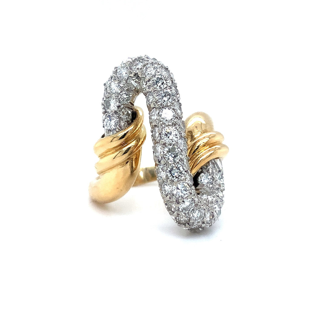 Vintage Pave Diamond Ring Fashioned in 18 kt Yellow and White Gold. - Image 2 of 5