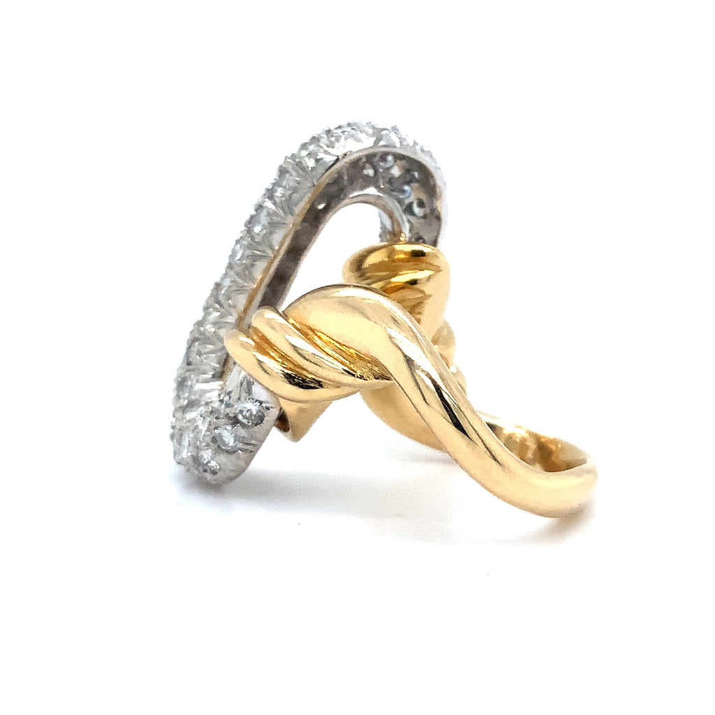 Vintage Pave Diamond Ring Fashioned in 18 kt Yellow and White Gold. - Image 3 of 5