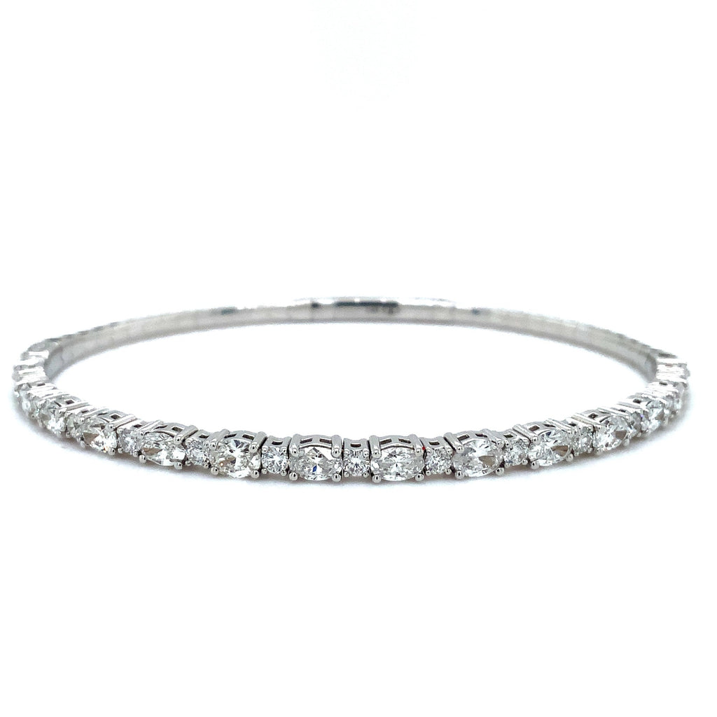 Flexi Single Row Diamond Tennis Bracelet 2.63 Carats t.w. Set in 14 Karat White Gold. - Image 1 of 4