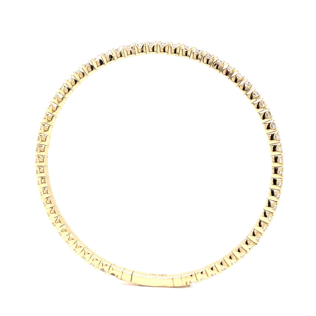 Flexi Single Row Diamond Tennis Bracelet 2.75 Carats t.w. Set in 14 Karat Yellow Gold. - Image 4 of 4