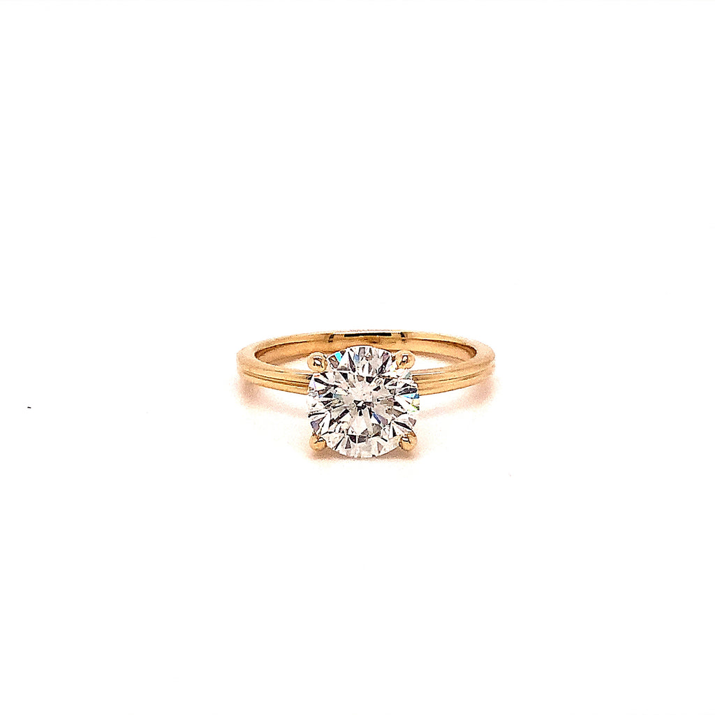 GIA Certified 1.99 ct Solitaire Ring with a Hidden Halo Design set in 14 kt Yellow Gold. - Image 1 of 6