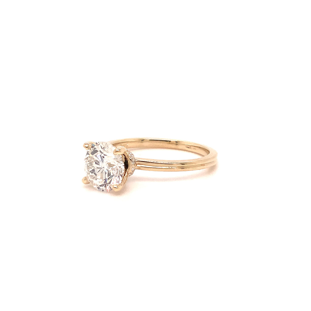 GIA Certified 1.99 ct Solitaire Ring with a Hidden Halo Design set in 14 kt Yellow Gold. - Image 6 of 6