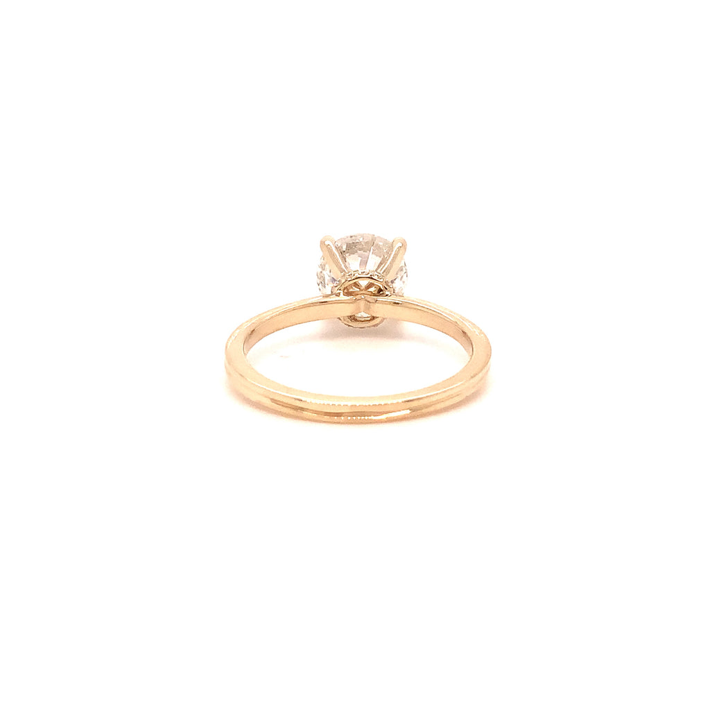 GIA Certified 1.99 ct Solitaire Ring with a Hidden Halo Design set in 14 kt Yellow Gold. - Image 3 of 6