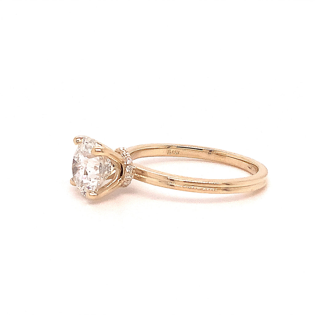 GIA Certified 1.99 ct Solitaire Ring with a Hidden Halo Design set in 14 kt Yellow Gold. - Image 4 of 6