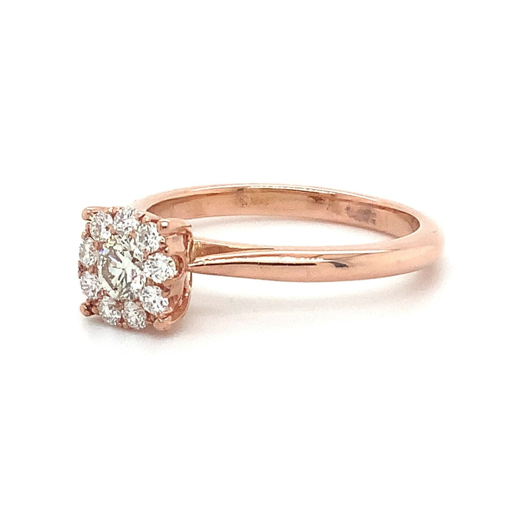 Roman + Jules Halo Diamond Ring Set in 14K Rose Gold - Image 4 of 4