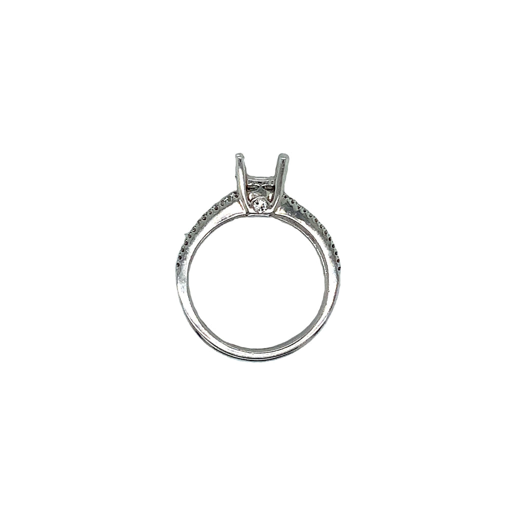 Diamond Wedding Set Semi Mounting Round Brilliant Diamonds 0.45 ctw 14K White Gold - Image 5 of 5