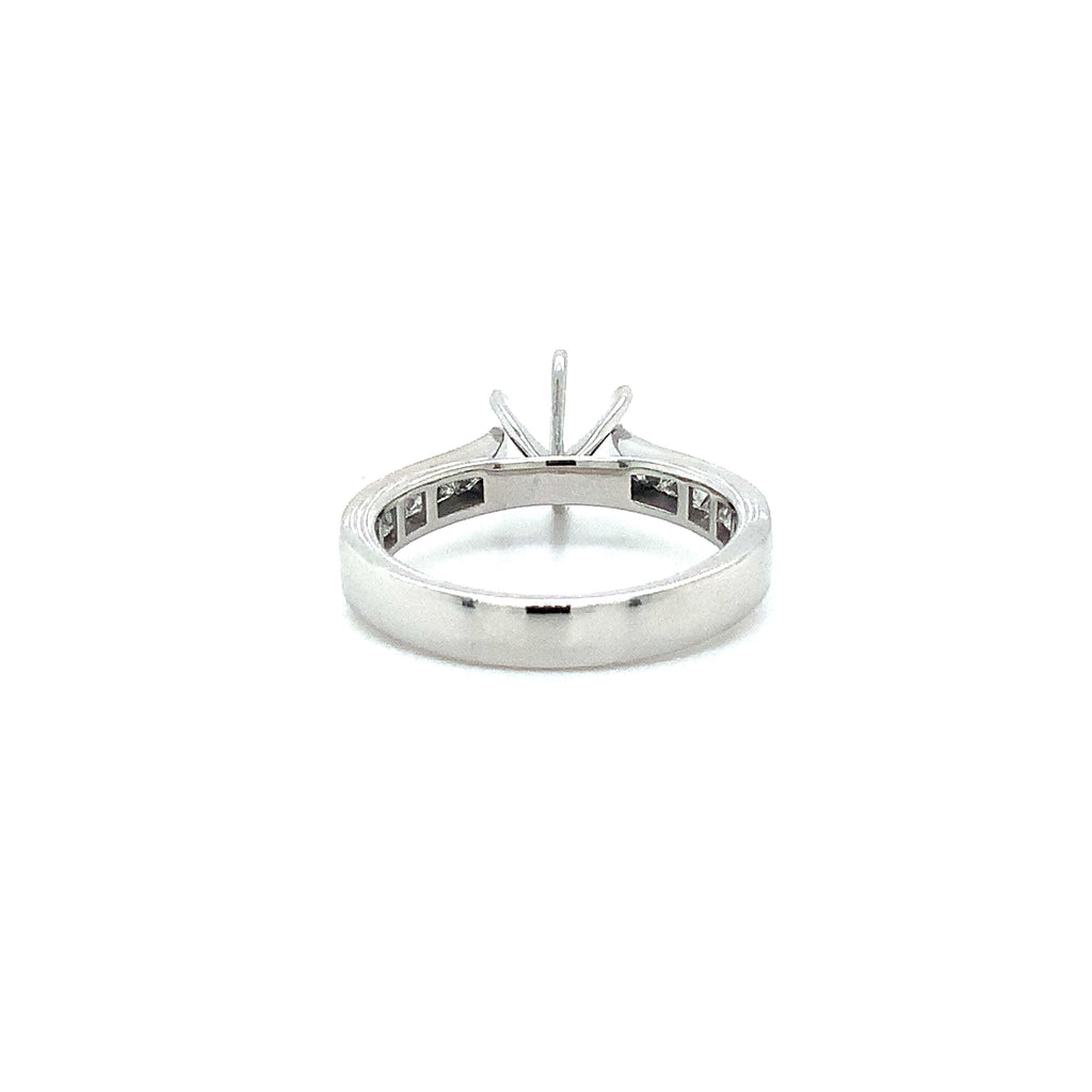 Channel Set Princess Cut Diamond Semi-Mount set in 14K White Gold - Image 4 of 4