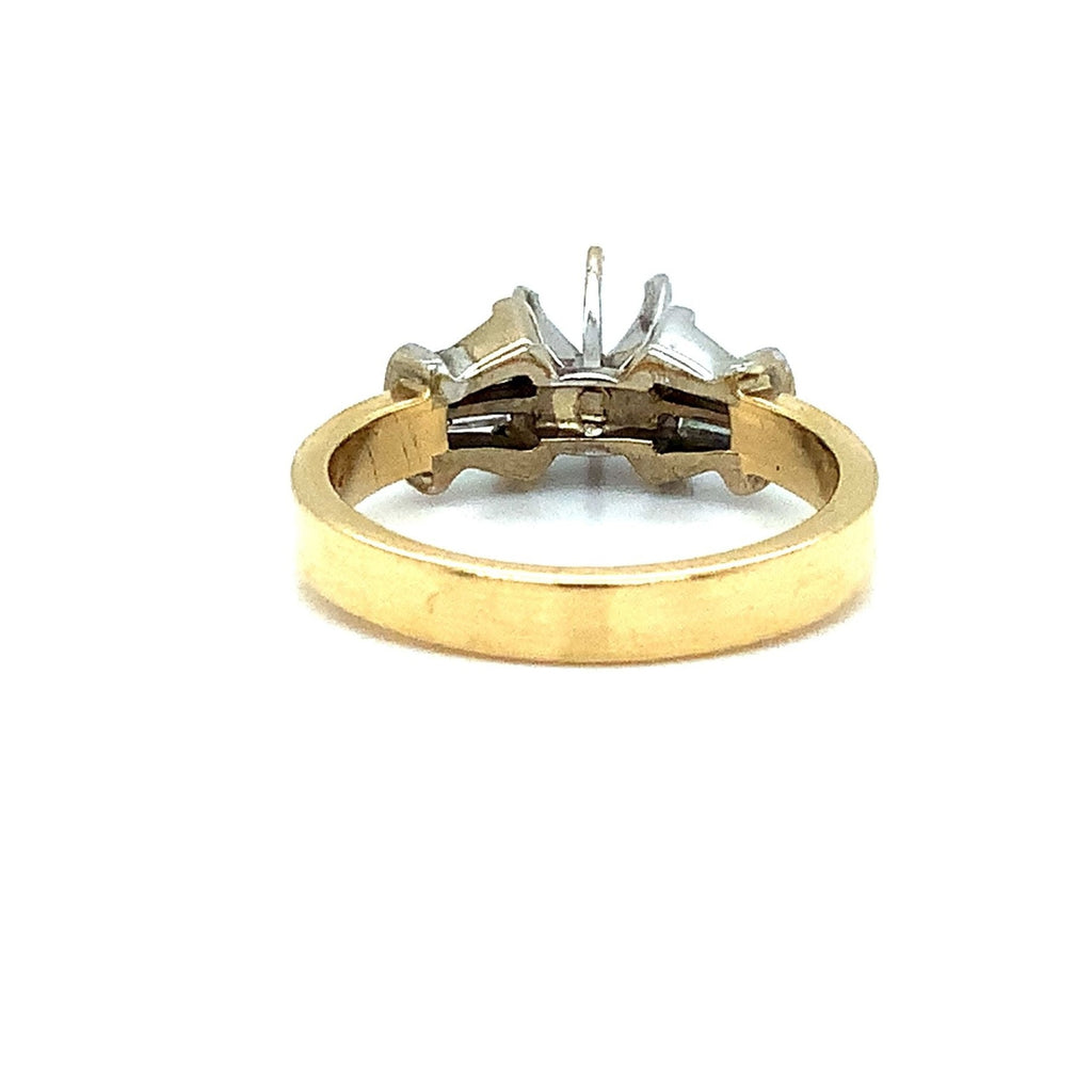 Ladies Baguette Diamond Semi-Mounting set in 14 kt white and Yellow Gold. - Image 3 of 4