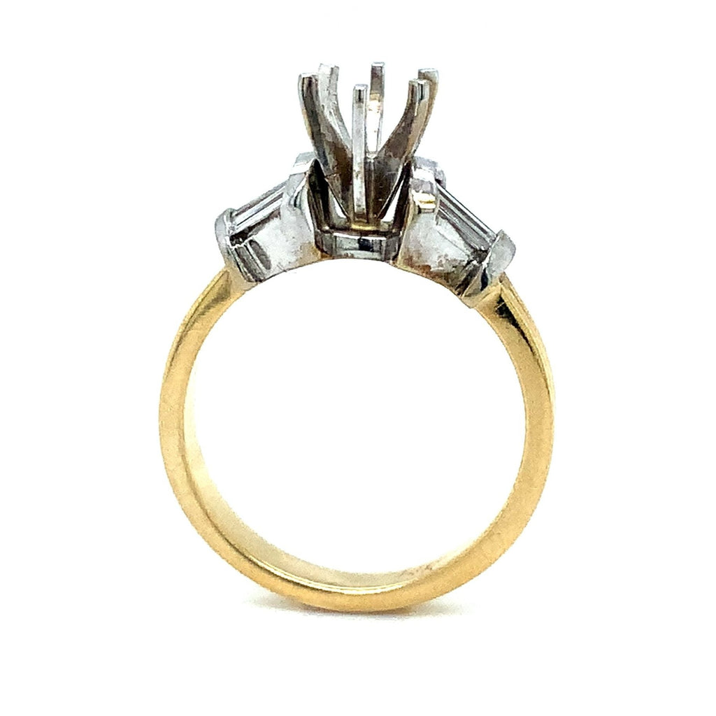 Ladies Baguette Diamond Semi-Mounting set in 14 kt white and Yellow Gold. - Image 4 of 4