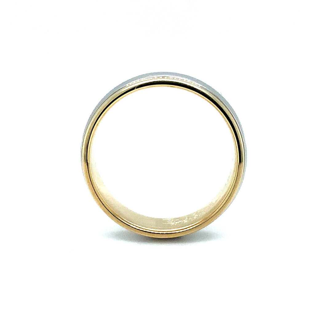 Men's Platinum and 18 kt Yellow Gold  7mm wide Wedding band - Image 3 of 5