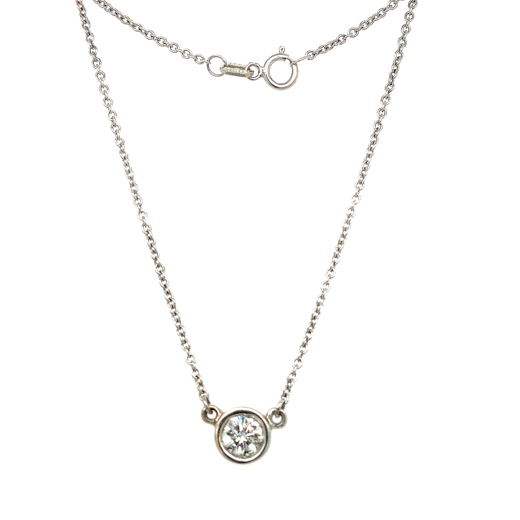 Diamond Bezel set Pendant set in 14 kt White Gold 0.56cts Brilliant cut - Image 1 of 5