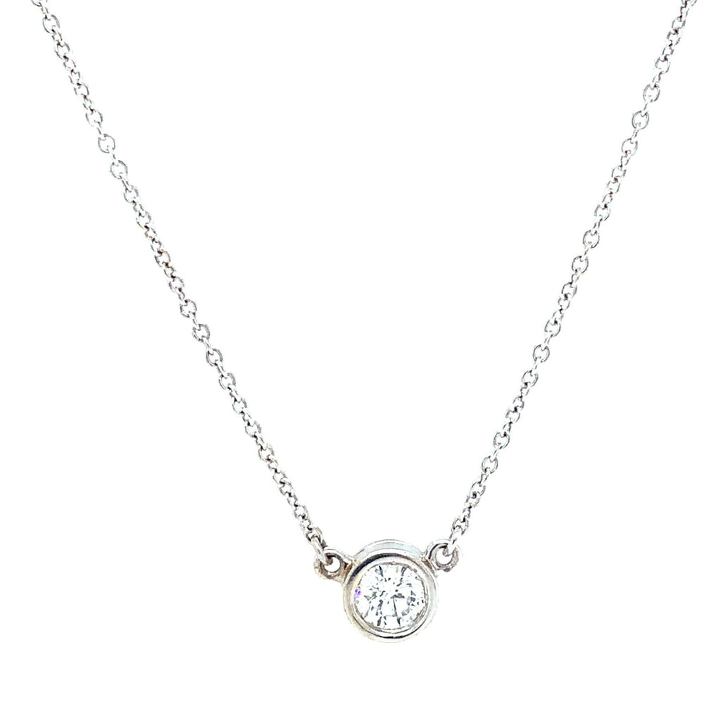 Diamond Bezel set Pendant set in 14 kt White Gold 0.56cts Brilliant cut - Image 3 of 5