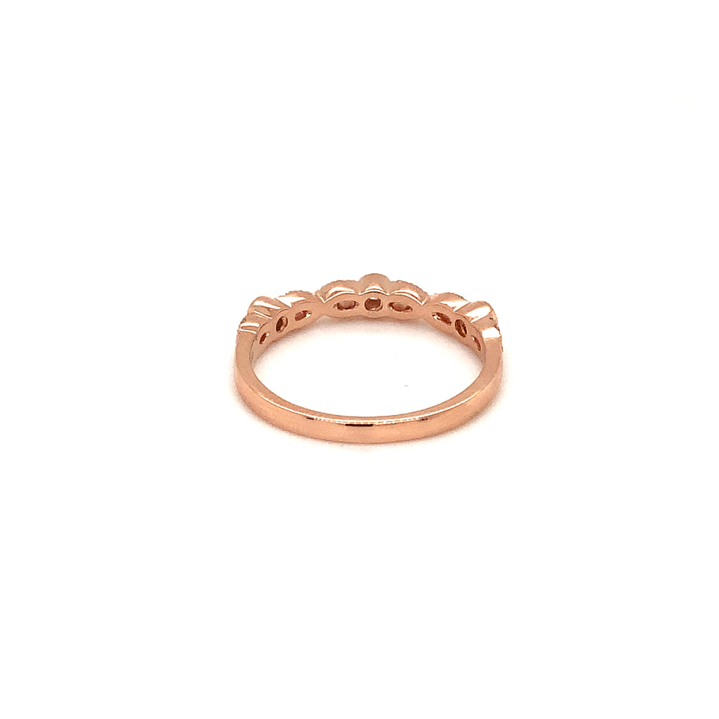 stackable rose gold bezel and pave set infinity diamond band set in 14 kt rose gold