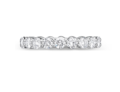 Memoire Petite Prong Collection Eternity Diamond 1.55 cts. tw. Band Set In Platinum - Image 3 of 3