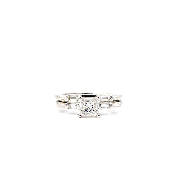 princess cut engagement wedding set platinum