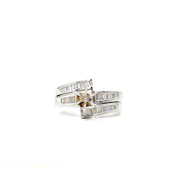 diamond  baguette wedding set diamonds equal .50 ctw semi mounting